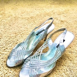 Silver high heels